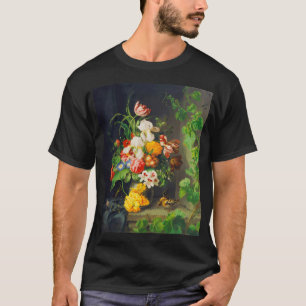 Still life with flowers, sparrow and vine branch ( T-Shirt