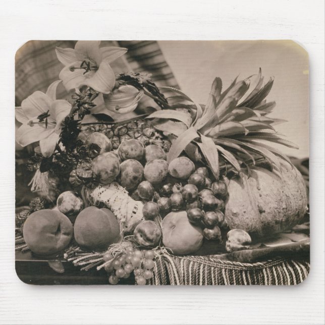Still Life with Fruit, 1860 (sepia photo) Mouse Pad (Front)