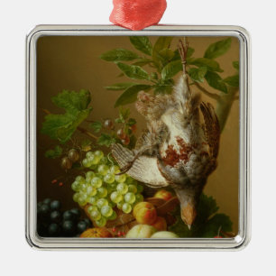 Still Life with Fruit and a Dead Partridge Metal Ornament