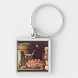 Still Life with Fruit and Cheese Key Ring