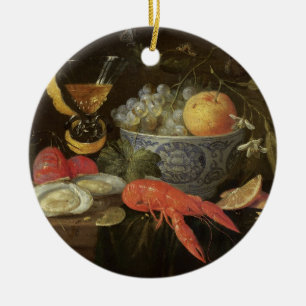 Still Life with Fruit and Shell Fish, 1653 (oil on Ceramic Tree Decoration