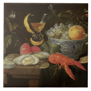 Still Life with Fruit and Shell Fish, 1653 (oil on Tile