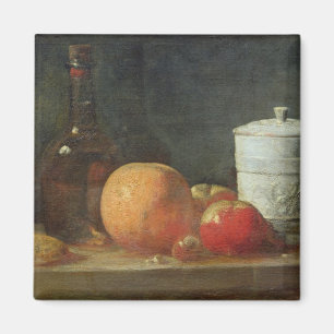 Still Life with Fruit and Wine Bottle Magnet