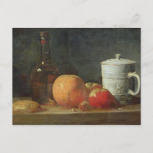 Still Life with Fruit and Wine Bottle Postcard