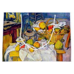 Still Life with Fruit Basket, Paul Cezanne Large Gift Bag