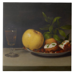 Still Life with Fruit, Cakes and Wine, 1821 Tile
