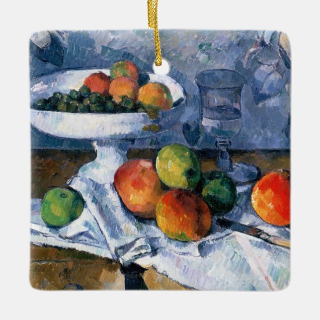 Still Life with Fruit Dish Ceramic Tree Decoration (Front)
