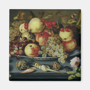 Still Life with Fruit, Flowers and Seafood Magnet
