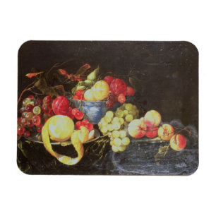Still Life with Fruit in Delft Bowl, Including a P Magnet
