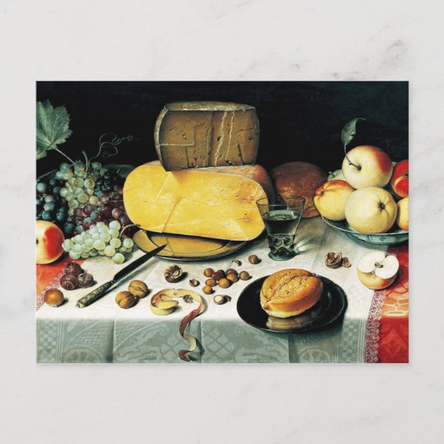 Still Life with Fruit, Nuts and Cheese Postcard (Front)
