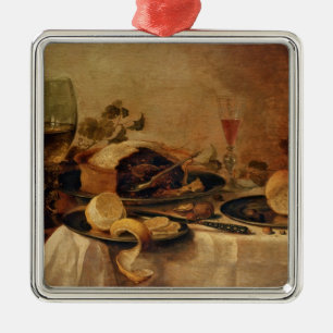 Still Life with Fruit Pie, 1635 Metal Ornament