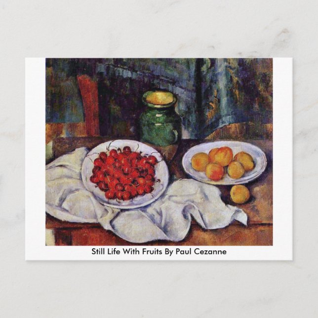 Still Life With Fruits By Paul Cezanne Postcard (Front)