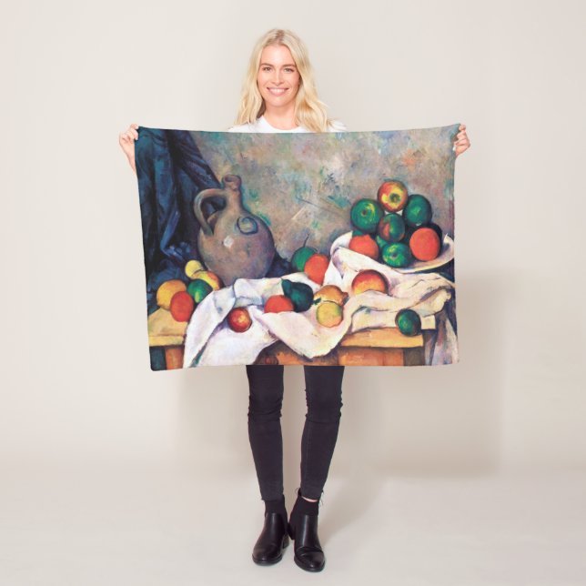 Still Life with Fruits, Paul Cezanne Fleece Blanket (In Situ)