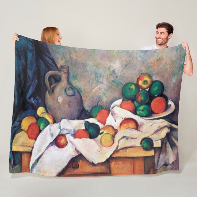 Still Life with Fruits, Paul Cezanne Fleece Blanket (In Situ)