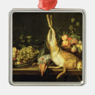 Still Life with Game and Fruit Metal Ornament