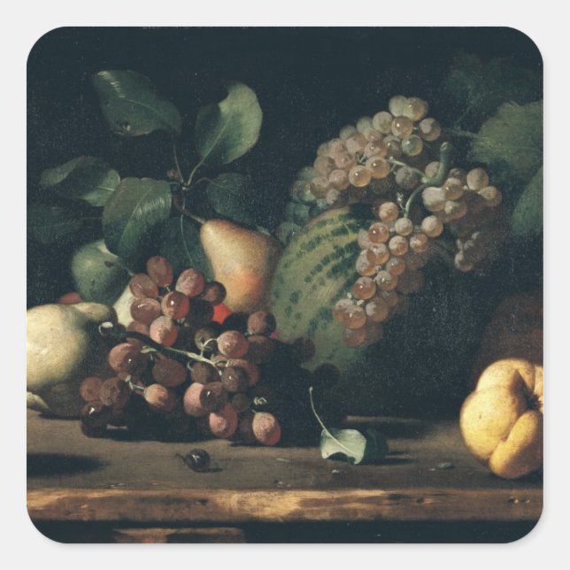 Still Life with Grapes and Pomegranate Square Sticker (Front)