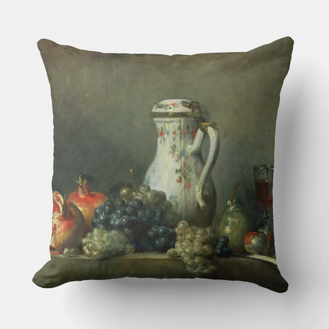 Still Life with Grapes and Pomegranates, 1763 (oil Cushion (Front)