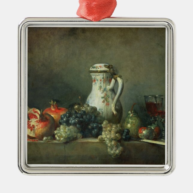 Still Life with Grapes and Pomegranates, 1763 (oil Metal Tree Decoration (Front)
