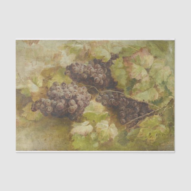 Still Life With Grapes by Giovanni Segantini Tissue Paper (Front)