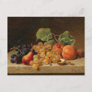 Still Life with Grapes, Peaches by Emilie Preyer Postcard