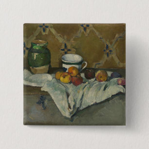 Still Life with Jar, Cup, and Apples 15 Cm Square Badge