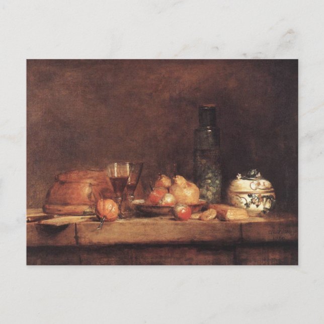 Still Life with Jar of Olives by Jean Chardin Post Postcard (Front)