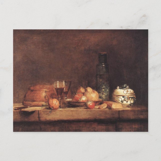 Still Life with Jar of Olives by Jean Chardin Post Postcard (Front)