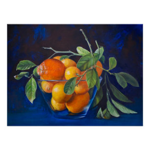 Still Life with Lemons and Orange Branch Poster