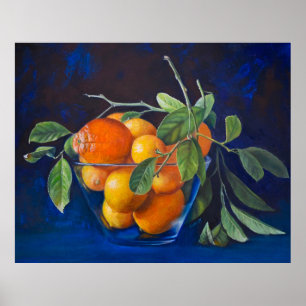 Still Life with Lemons and Orange Branch Poster
