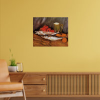 Still Life with Mackerels, lemons, tomatoes,