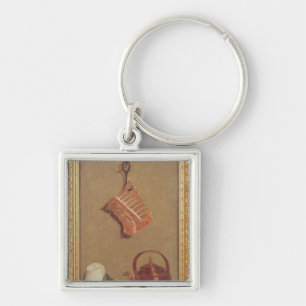 Still Life with meat, kettle and cup Key Ring