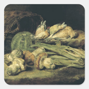 Still Life with Mushrooms Square Sticker