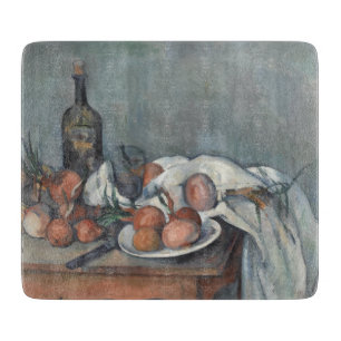 Still Life with Onions, OIl Painting, Paul Cezanne Cutting Board