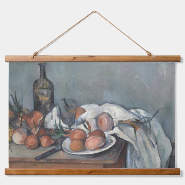 Still Life with Onions, OIl Painting, Paul Cezanne Hanging Tapestry (Front)
