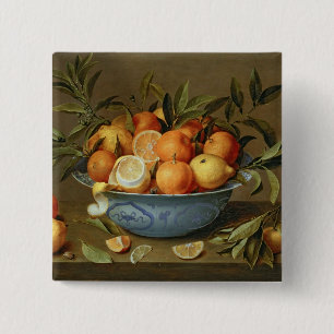 Still Life with Oranges and Lemons 15 Cm Square Badge