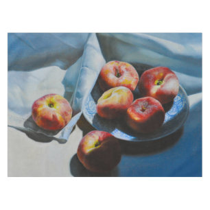 Still Life with Peaches and White Cloth