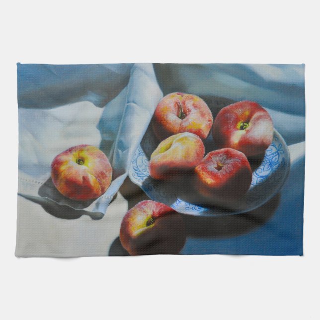 Still Life with Peaches and White Cloth (Horizontal)