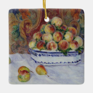 Still Life with Peaches Ceramic Ornament