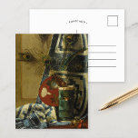 Still Life with Peacock Feathers Postcard<br><div class="desc">Still Life with Peacock Feathers in the manner of William Merritt Chase captures the elegance of Gilded Age interiors with rich colour, fine detail, and decorative beauty. The composition highlights delicate objects paired with the striking iridescence of peacock feathers, creating a timeless work of art. Ideal for art prints, home...</div>
