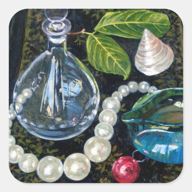 Still Life with Pearls Square Sticker (Front)