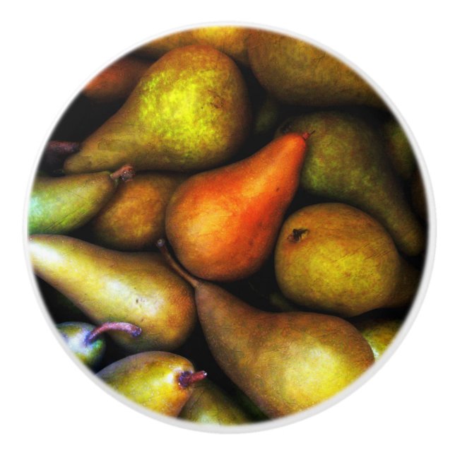 Still Life with Pears Ceramic Knob (Front)