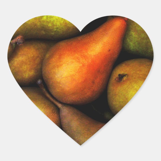 Still Life with Pears Heart Sticker (Front)
