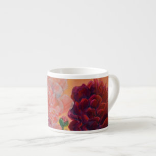Still Life with Peonies Painting Espresso Cup