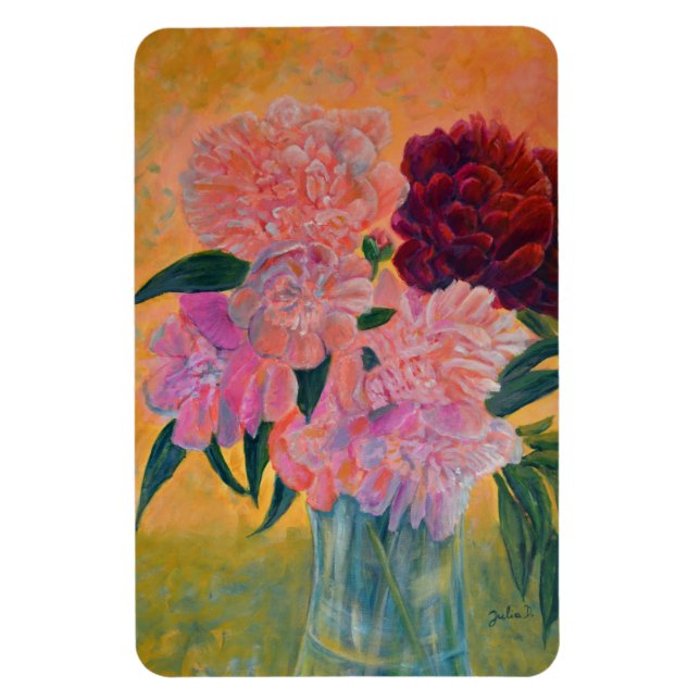 Still Life with Peonies Painting  Magnet (Vertical)