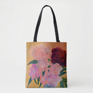 Still Life with Peonies Painting Tote Bag