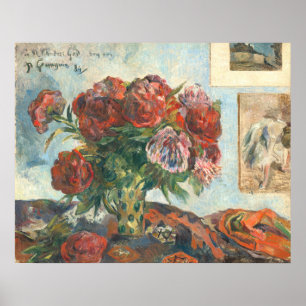 Still Life with Peonies - Paul Gauguin Fine Art Poster