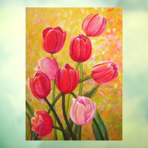 Still life with Pink and Red Tulips