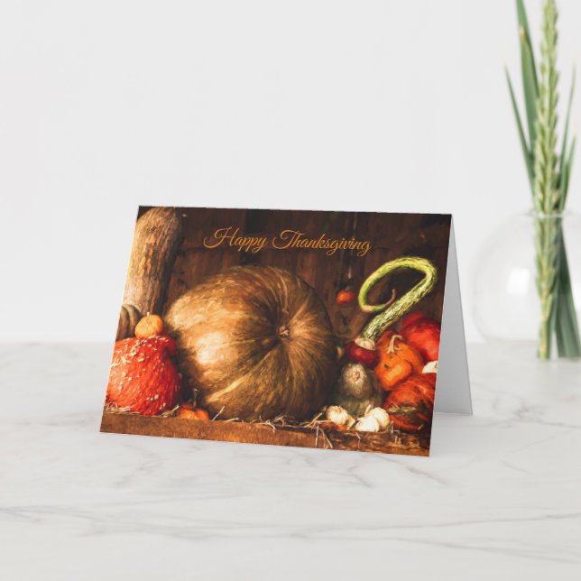 Still Life with Pumpkins Thanksgiving Card (Front)