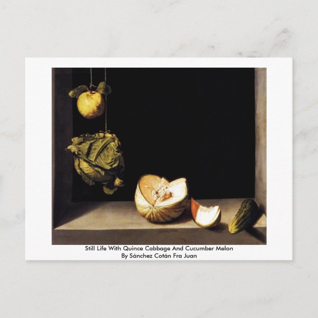 Still Life With Quince Cabbage And Cucumber Melon Postcard (Front)