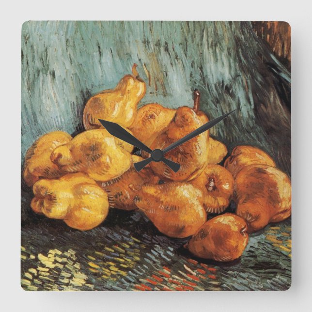 Still Life with Quince Pears by Vincent van Gogh Square Wall Clock (Front)